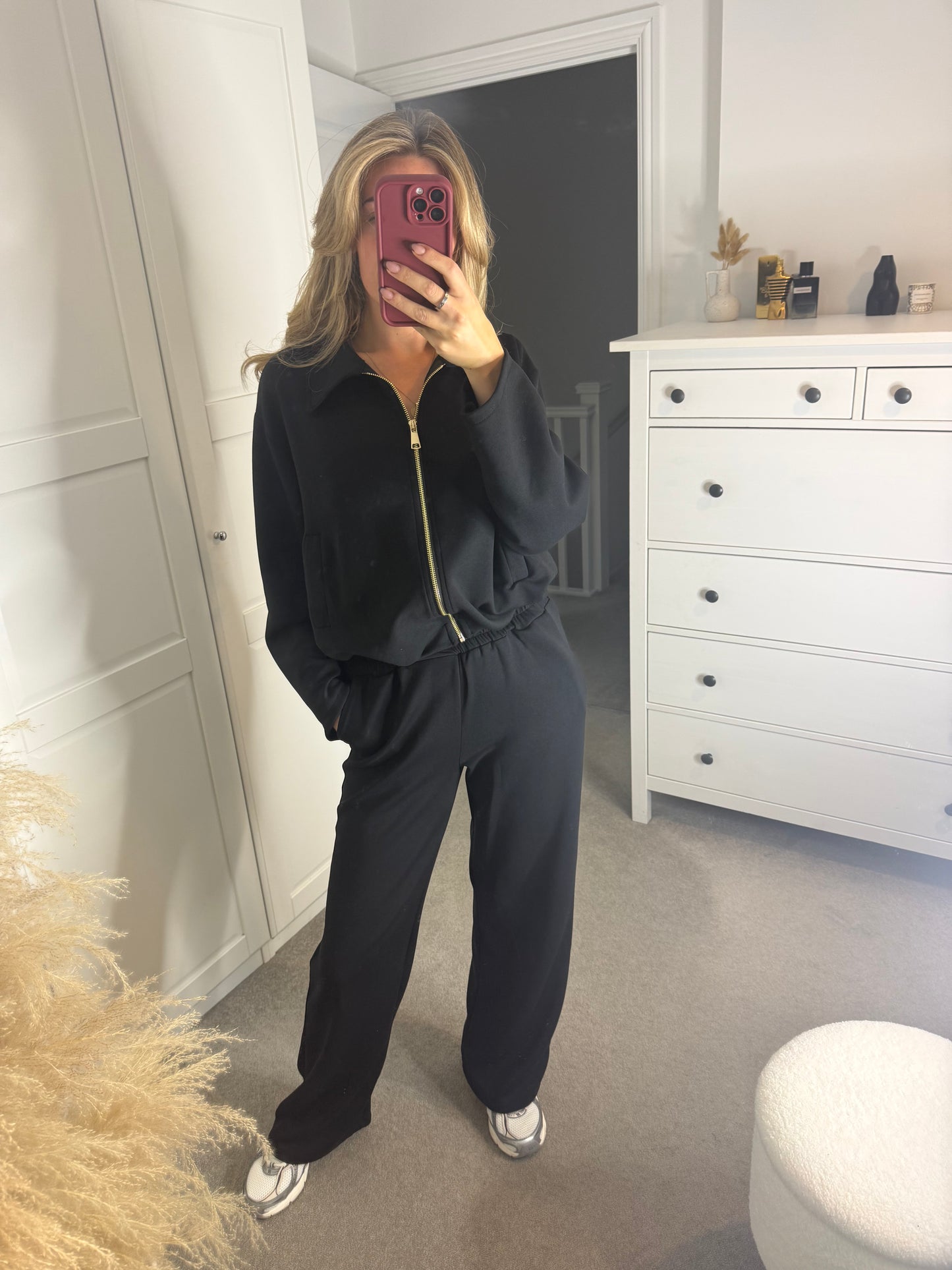 Gold Zip Bomber Jacket Set (3 Colours)