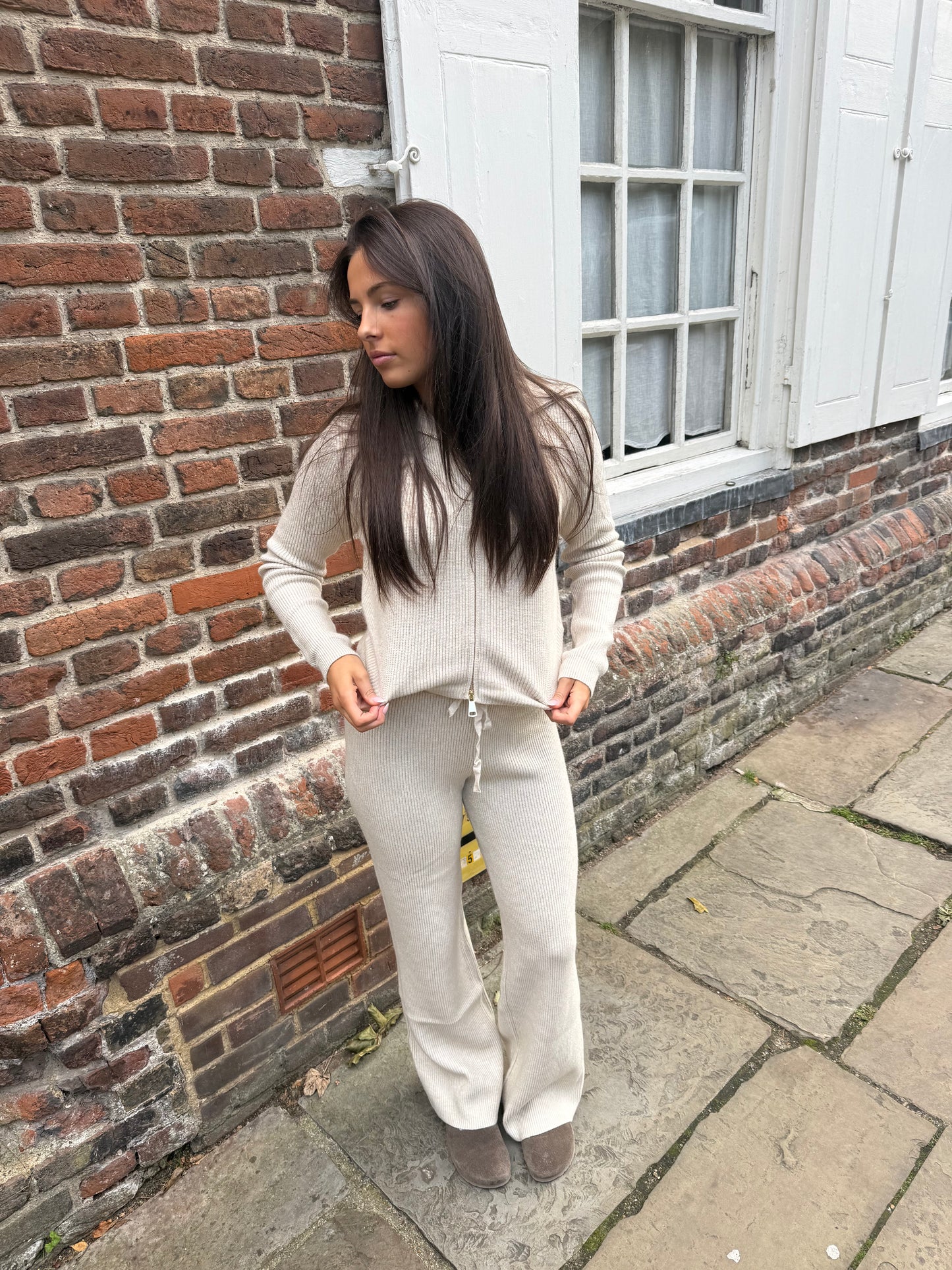 Cassie Knitted Zip Up Lounge Set