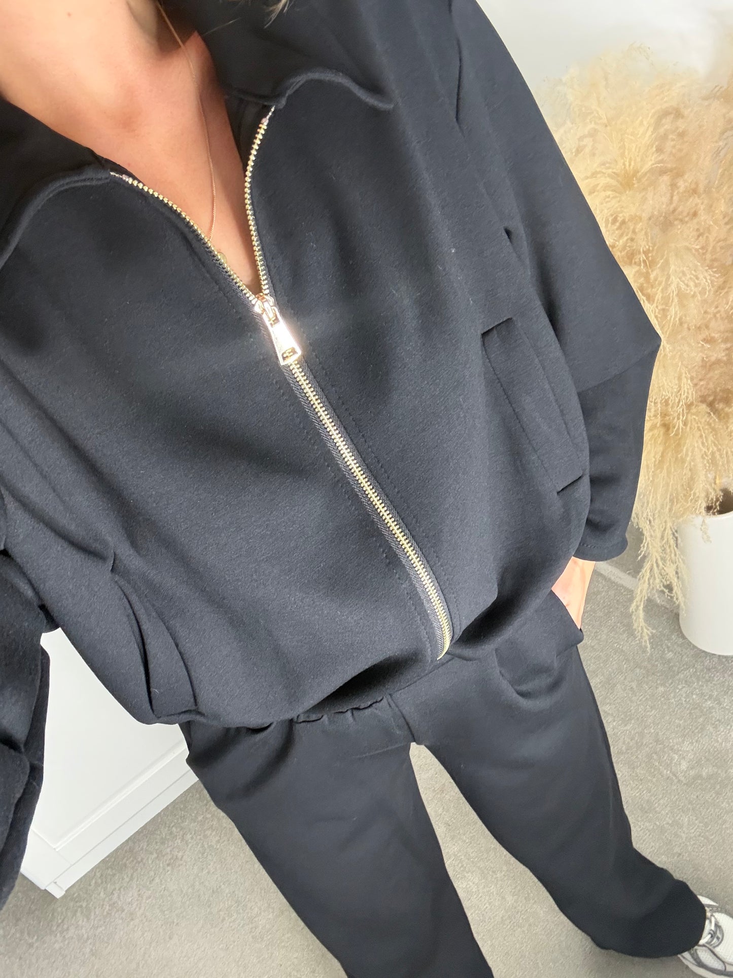 Gold Zip Bomber Jacket Set (3 Colours)