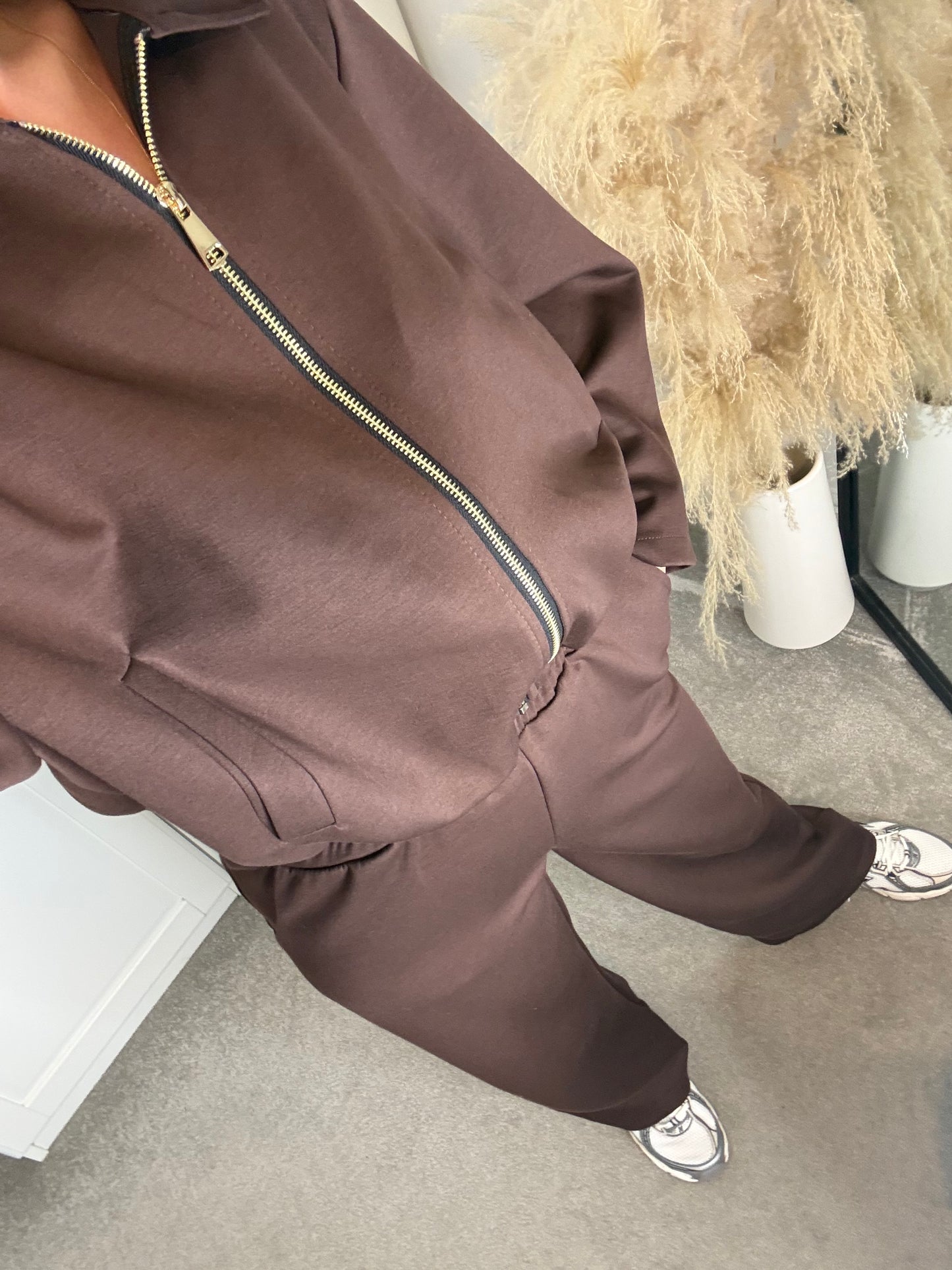 Gold Zip Bomber Jacket Set (3 Colours)